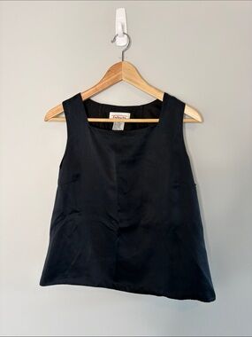Talbots Black Sleeveless Square Neck Shell Size 14 Quiet Luxury Capsule Layer